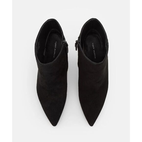 TORY BURCH SCULPTED WEDGE ANKLE BOOTS  in Nero/Black NWOB Size 8 1/2 - Picture 4 of 10